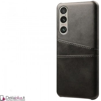 Dirbtinės odos nugarėlė - dėklas su skyreliais - juodas (Sony Xperia 1 VI) Dirbtinės odos nugarėlė - dėklas su skyreliais - juodas (Sony Xperia 1 VI)